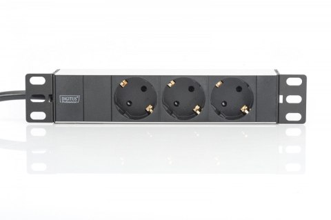Listwa zasilająca PDU 10 cali RACK 3xSchuko, 2m 1xSchuko, 16A, Aluminiowa Listwa zasilająca PDU 10 cali RACK 3xSchuko, 2m 1xSchuko, 16A, Aluminiowa