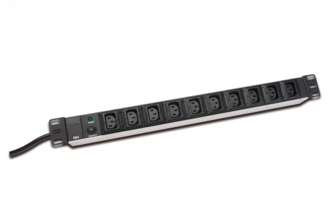 Listwa zasilająca PDU 19 cali RACK 10xC13, 2m 1xC14, 10A aluminiowa Listwa zasilająca PDU 19 cali RACK 10xC13, 2m 1xC14, 10A aluminiowa