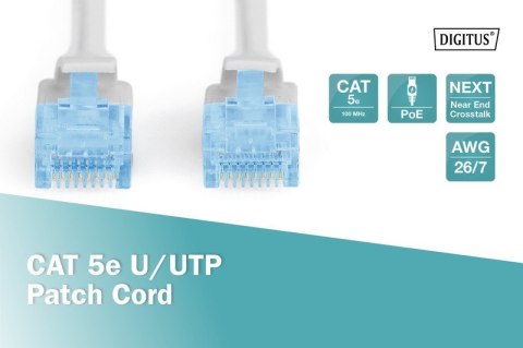 Patch cord kat.5e UTP CU AWG 26/7 0,25m Szary