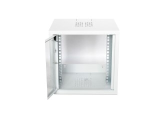 Szafa krosowa wisząca niedzielona 10 cali 6U 300x315x306 mm, drzwi szklane, kolor szary