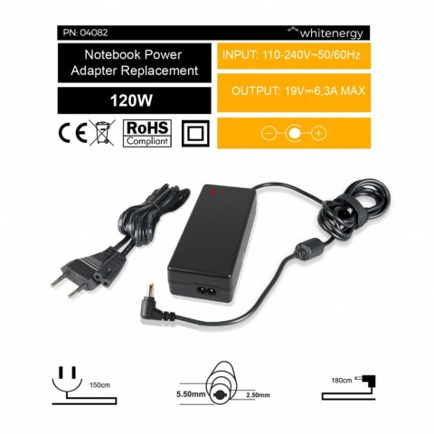 Zasilacz do laptopa 04082 19V, 6.3A, 120W, wtyk 5.5x2.5mm