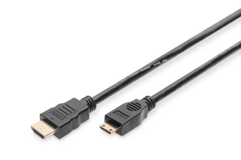 Kabel połączeniowy HDMI HighSpeed 1080p 60Hz FHD Typ HDMI A/HDMI C M/M 2m Czarny Kabel połączeniowy HDMI HighSpeed 1080p 60Hz FHD Typ HDMI A/HDMI C M/M 2m Czarny