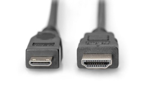 Kabel połączeniowy HDMI HighSpeed 1080p 60Hz FHD Typ HDMI A/HDMI C M/M 2m Czarny Kabel połączeniowy HDMI HighSpeed 1080p 60Hz FHD Typ HDMI A/HDMI C M/M 2m Czarny