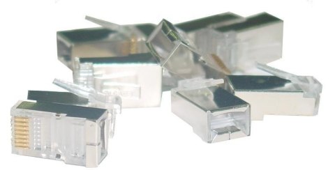 Wtyk RJ45 ekranowany kat.5e uniwersalny drut/linka 8P8C 100szt Wtyk RJ45 ekranowany kat.5e uniwersalny drut/linka 8P8C 100szt
