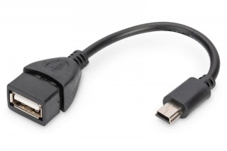 Kabel adapter USB 2.0 HighSpeed OTG Typ miniUSB B (5pin)/USB A M/Ż 0,2m Czarny