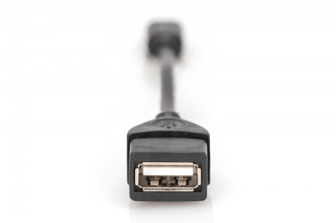 Kabel adapter USB 2.0 HighSpeed OTG Typ miniUSB B (5pin)/USB A M/Ż 0,2m Czarny Kabel adapter USB 2.0 HighSpeed OTG Typ miniUSB B (5pin)/USB A M/Ż 0,2m Czarny