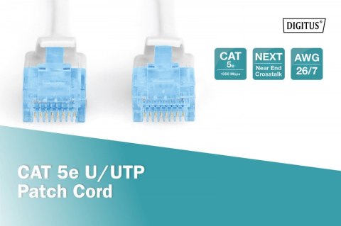 Patch cord U/UTP kat.5e PVC 10m Biały Patch cord U/UTP kat.5e PVC 10m Biały