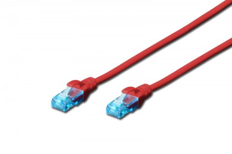 Patch cord U/UTP kat.5e PVC 2m czerwony Patch cord U/UTP kat.5e PVC 2m czerwony