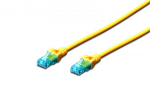 Patch cord U/UTP kat.5e PVC 3m żółty Patch cord U/UTP kat.5e PVC 3m żółty