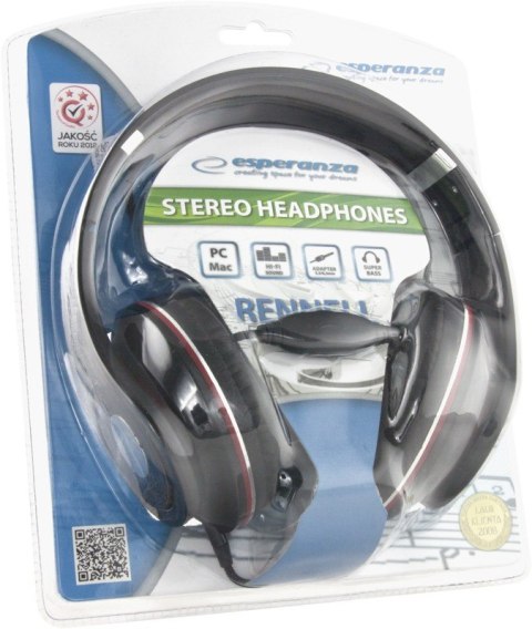 SŁUCHAWKI AUDIO STEREO RENELL EH141K CZARNE SŁUCHAWKI AUDIO STEREO RENELL EH141K CZARNE