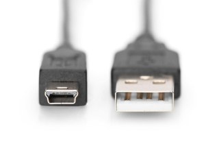 Kabel połączeniowy USB 2.0 HighSpeed "Canon" Typ USB A/miniUSB B (5pin) M/M 1,8m Czarny