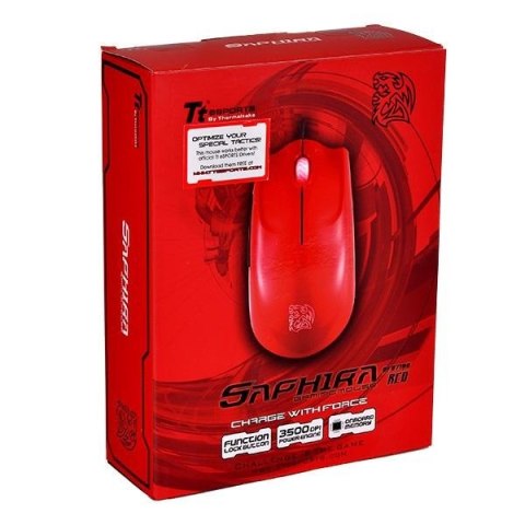 Tt eSPORTS Mysz dla graczy - Saphira Red 3500DPI Laser Rubber coating Tt eSPORTS Mysz dla graczy - Saphira Red 3500DPI Laser Rubber coating