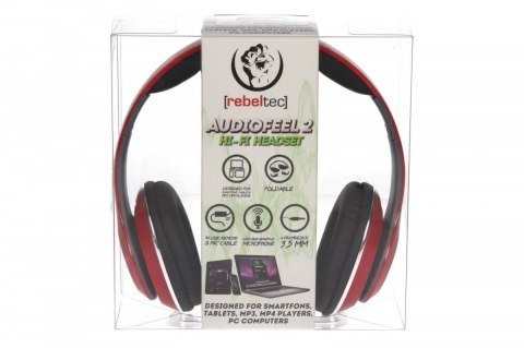 Stereo słuchawki z mikrofonem 4pin mini jack AUDIOFEEL2 Czerwone Stereo słuchawki z mikrofonem 4pin mini jack AUDIOFEEL2 Czerwone