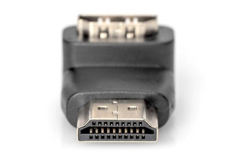 Adapter HDMI HighSpeed z Ethernetem 4K 60Hz UHD Typ HDMI A kątowy/HDMI A M/Ż Czarny