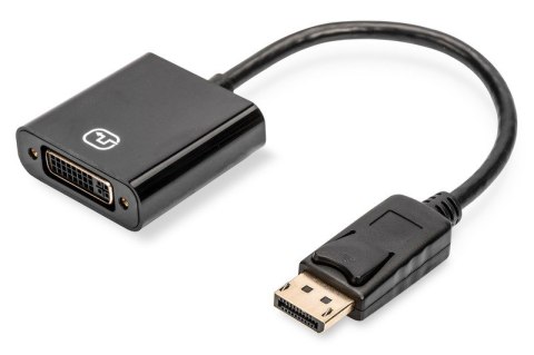 Kabel adapter Displayport z zatrzaskiem 1080p 60Hz FHD Typ DP/DVI-I (24+5) M/Ż 0,15m Czarny