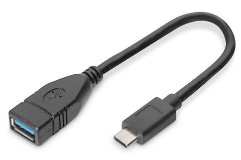 Kabel adapter USB 3.1 Gen 1 SuperSpeed OTG Typ USB C/USB A M/Ż 0,15m Czarny