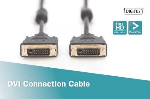 Kabel połączeniowy DVI-D DualLink WQXGA 30Hz HD Typ DVI-D (24+1)/DVI-D (24+1) M/M 10m Czarny Kabel połączeniowy DVI-D DualLink WQXGA 30Hz HD Typ DVI-D (24+1)/DVI-D (24+1) M/M 10m Czarny