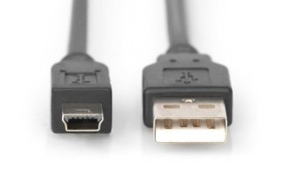 Kabel połączeniowy USB 2.0 HighSpeed "Canon" Typ USB A/miniUSB B (5pin) M/M 1m Czarny