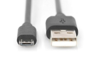 Kabel połączeniowy USB 2.0 HighSpeed Typ USB A/microUSB B M/M 1m Czarny