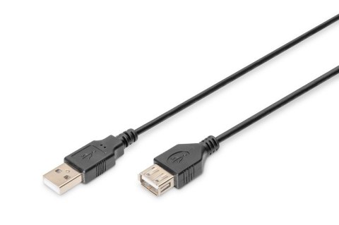 Kabel przedłużający USB 2.0 HighSpeed Typ USB A/USB A M/Ż 1,8m Czarny