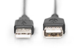 Kabel przedłużający USB 2.0 HighSpeed Typ USB A/USB A M/Ż 1,8m Czarny