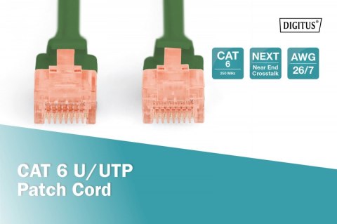 Patch cord U/UTP kat.6 PVC 3m Zielony