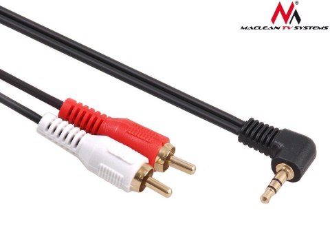 Przewód mini jack 3,5mm kątowy 2RCA 15m MCTV-828 Czarny