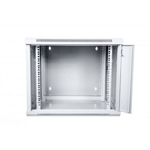 Szafa wisząca dwusekcyjna 19 12U 635/600/600mm, drzwi szklane, szara (RAL 7035), zmontowana Szafa wisząca dwusekcyjna 19 12U 635/600/600mm, drzwi szklane, szara (RAL 7035), zmontowana
