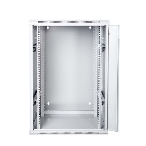 Szafa wisząca dwusekcyjna 19 15U 759/600/600mm, drzwi szklane, szara (RAL 7035), zmontowana Szafa wisząca dwusekcyjna 19 15U 759/600/600mm, drzwi szklane, szara (RAL 7035), zmontowana