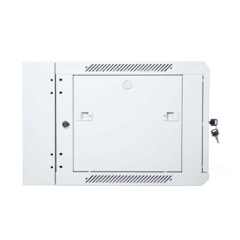 Szafa wisząca dwusekcyjna 19 6U 368/600/550mm, drzwi szklane, szara (RAL7035), zmontowana