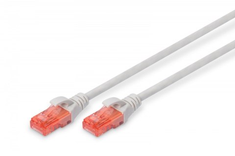 Patch cord nieekranowany U/UTP Kat.6 AWG 26/7 miedź LSOH 0,25m Szary