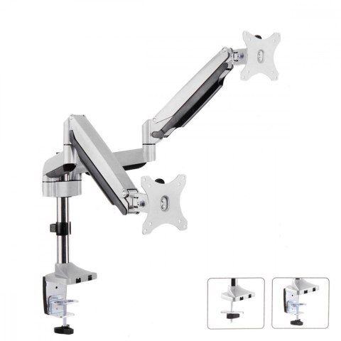 Uchwyt biurkowy na dwa monitory ze sprężyną 13"-32" 9kg MC-765