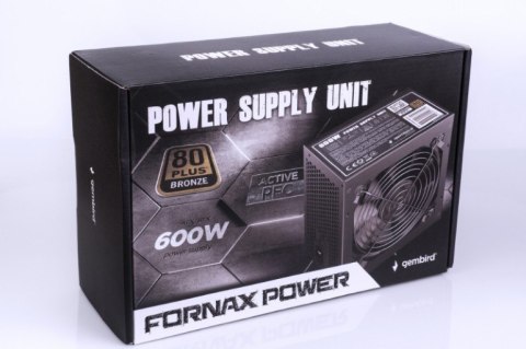 Zasilacz ATX 600W aktywne PFC 12 cm fan 80+Bronze color box