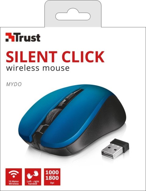 Mydo Silent Click bezprzewodowa mysz niebieska