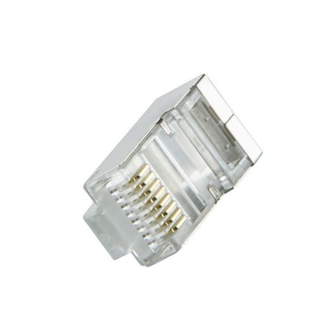 Wtyki RJ45 CAT.6 z osłoną, 100szt. ekranowane, biały Wtyki RJ45 CAT.6 z osłoną, 100szt. ekranowane, biały