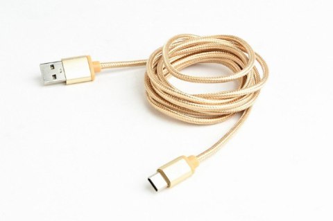 Kabel USB Typ-C oplot tekstylny/1.8m/złoty Kabel USB Typ-C oplot tekstylny/1.8m/złoty