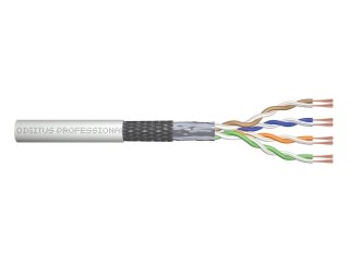 Kabel teleinformatyczny patchcordowy kat.5e, SF/UTP, linka, AWG 26/7, PVC, 305m karton Szary