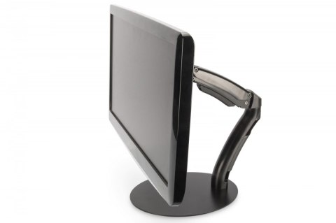 Ramię biurkowe pojedyncze, 1xLCD, max. 27", max. 6.5kg, uchylno-obrotowe 180° (PIVOT)