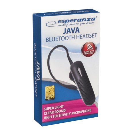 Słuchawka douszna bluetooth Java czarna Słuchawka douszna bluetooth Java czarna