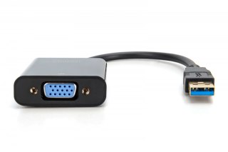 Adapter graficzny VGA 1080p FHD na USB 3.0, aluminiowy, czarny