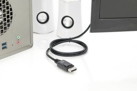 Kabel adapter DisplayPort 1.2 z zatrzaskiem 4K 60Hz UHD Typ DP/HDMI A M/M 1m Czarny