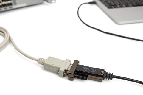 Kabel Adapter USB 2.0 HighSpeed Typ USB C/RS232 M/Ż czarny 1m