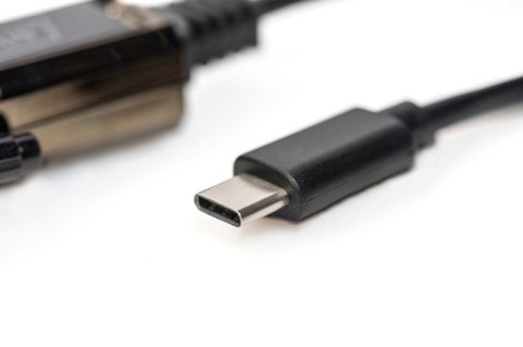 Kabel Adapter USB 2.0 HighSpeed Typ USB C/RS232 M/Ż czarny 1m