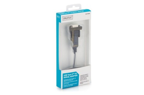 Kabel Adapter USB 2.0 HighSpeed Typ USB C/RS232 M/Ż czarny 1m