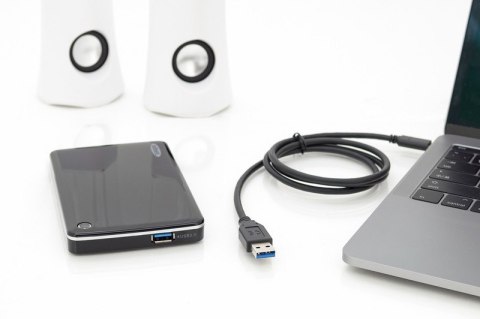 Kabel połączeniowy USB 3.1 Gen.2 SuperSpeed+ 10Gbps Typ USB C/USB A M/M, Power Delivery 1m Czarny Kabel połączeniowy USB 3.1 Gen.2 SuperSpeed+ 10Gbps Typ USB C/USB A M/M, Power Delivery 1m Czarny