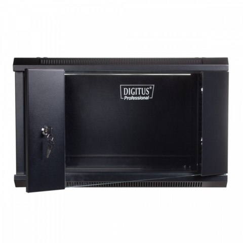 Szafa wisząca jednosekcyjna 19 cali 4U 279/600/450mm, drzwi szklane, (RAL 9004) Czarna