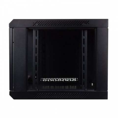 Szafa wisząca jednosekcyjna 19 cali 4U 279/600/450mm, drzwi szklane, (RAL 9004) Czarna
