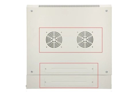 Szafka wisząca rack 12U 600x600 szara dwusekcyjna