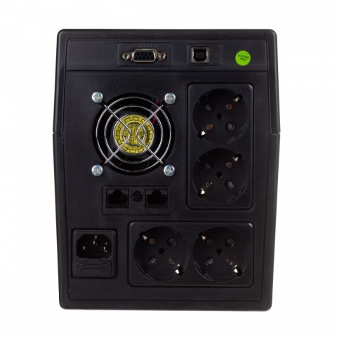 Zasilacz awaryjny UPS Line-Ineractive LED, 2000VA/1200W, 2x12V/9Ah, AVR, 4xSCHUKO, USB, RS232, RJ45 Zasilacz awaryjny UPS Line-Ineractive LED, 2000VA/1200W, 2x12V/9Ah, AVR, 4xSCHUKO, USB, RS232, RJ45