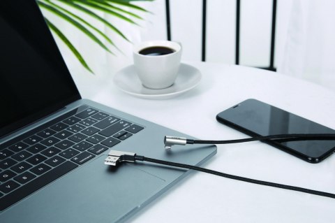 CB-BAL6 kabel 90° Lightning - USB-C 1,2m Apple USB-PD kątowy wtyki 90 stopni nylonowy oplot czarny